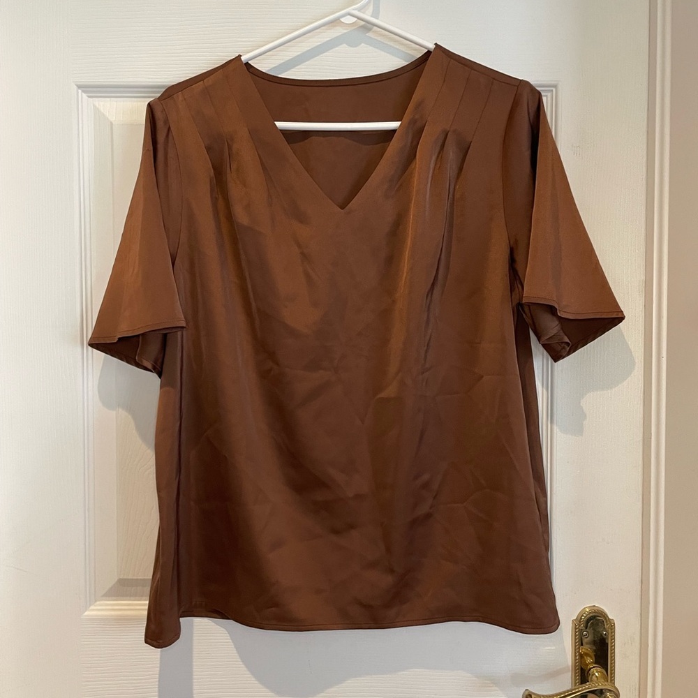 MOTF brown blouse short sleeve